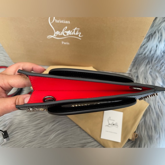 NEW! CHRISTIAN LOUBOUTIN Spiked TricTrac Portfolio Convertible Bag - Picture 11 of 14